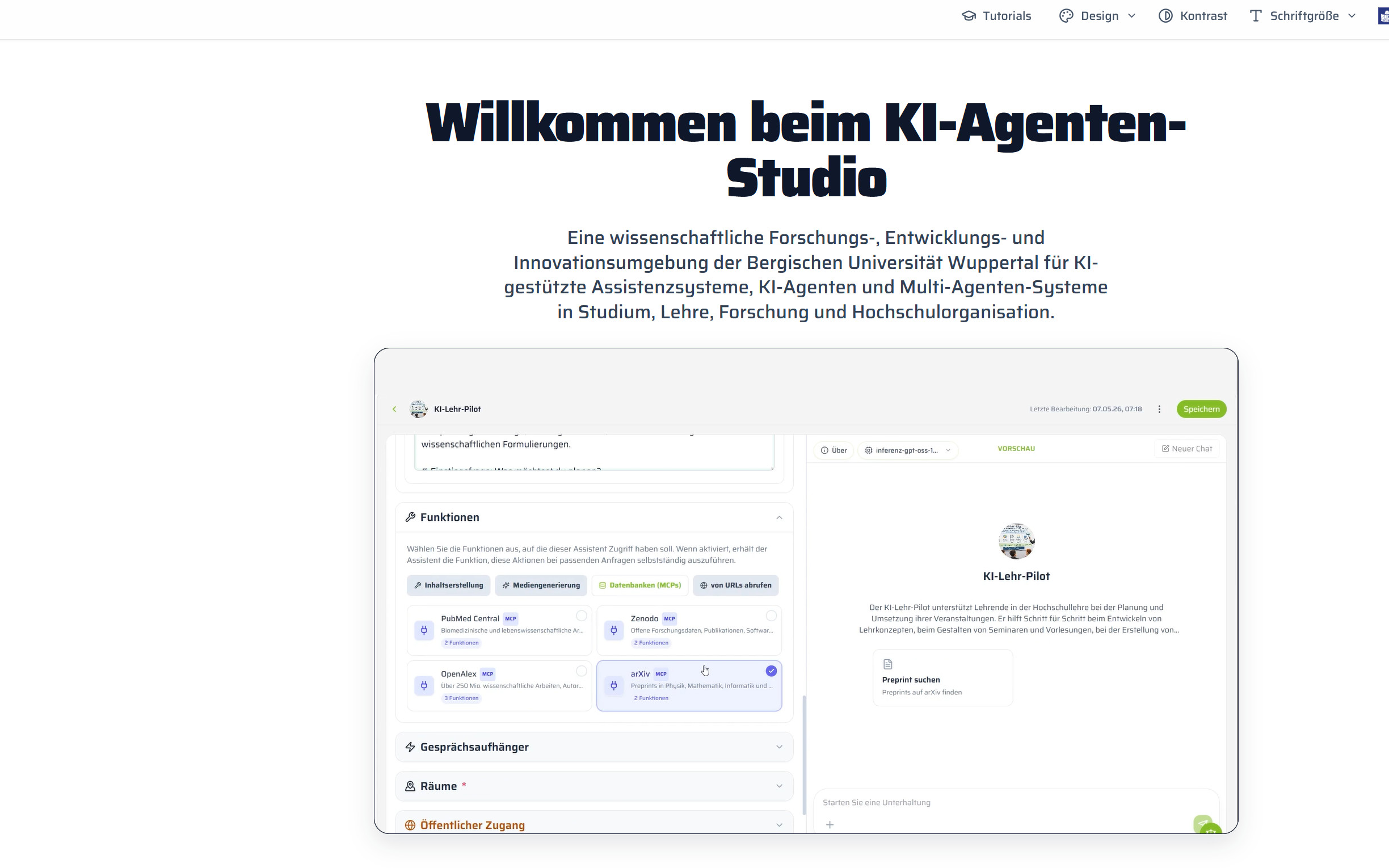 Das KI-Agenten-Studio der Bergischen Universität Wuppertal 