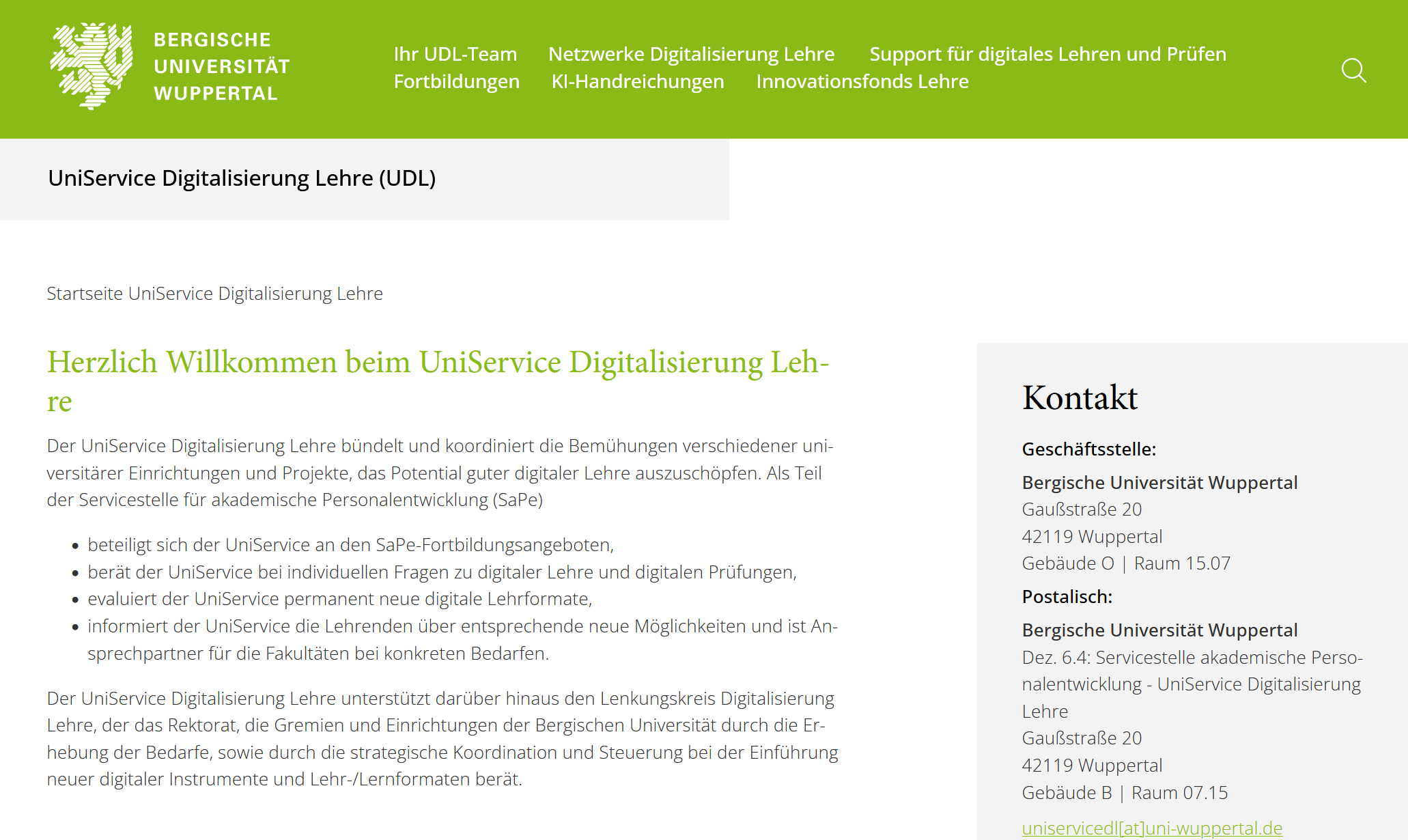 UniService Digitalisierung Lehre 